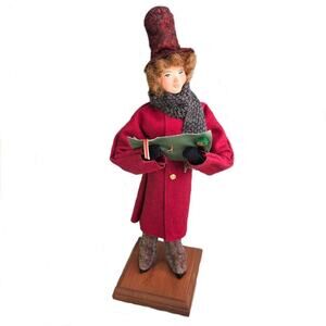 Christmas Carolers The High Towers of Holly Victorian Lady Sheet Music Hat‎ Vtg